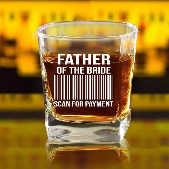Father Of The Bride Engagement Bride's Father Square Whiskey Glasses