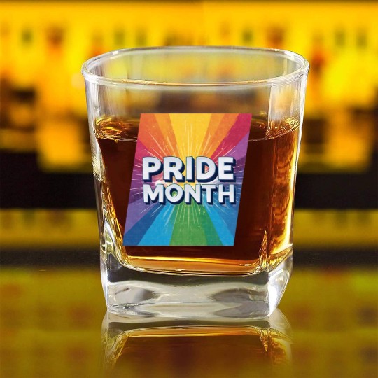 LGBTQ Pride Month Square Whiskey Glasses