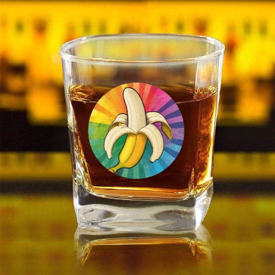 LGBTQ Banana Square Whiskey Glasses