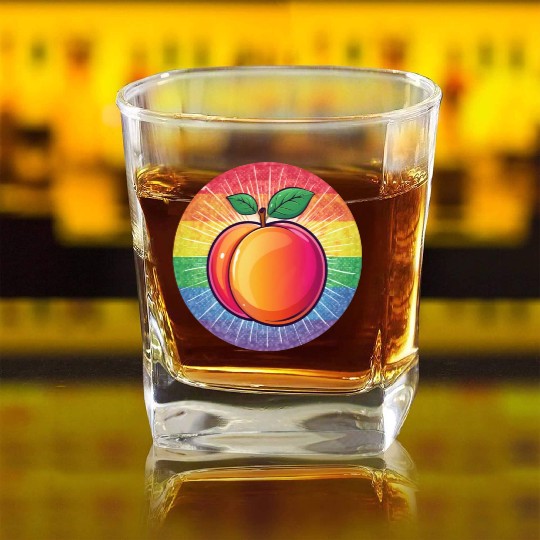 LGBTQ Peach Square Whiskey Glasses