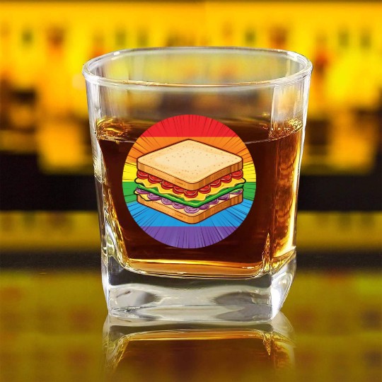 LGBTQ Sandwich Square Whiskey Glasses