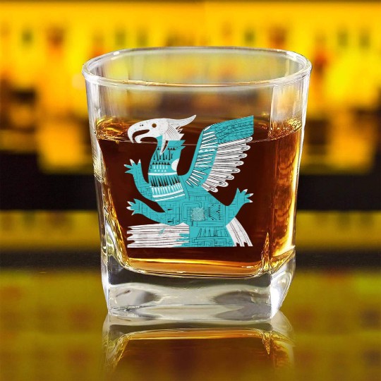 Aztec God Ancient Mythology Quetzalcoatl Square Whiskey Glasses