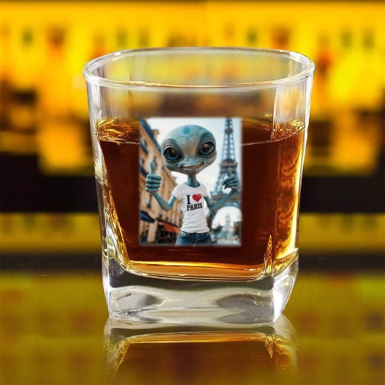 A Alien in Paris. I love Paris Square Whiskey Glasses