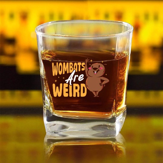 Wombats Are Weird Wombat Merch Square Whiskey Glasses