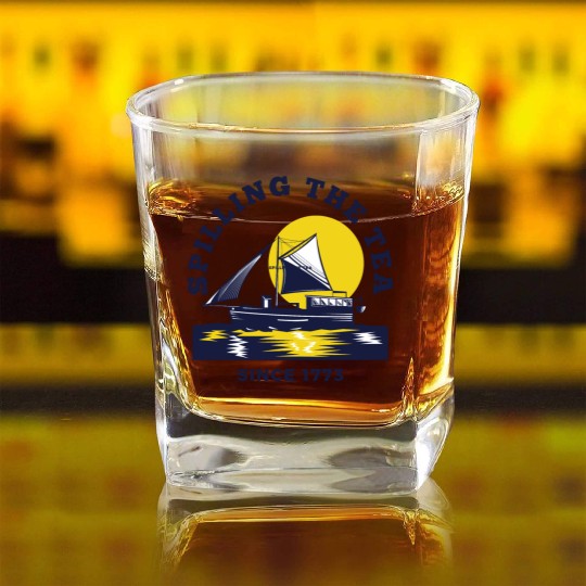 Spilling The Tea Since 1773 Women History Teacher Square Whiskey Glasses