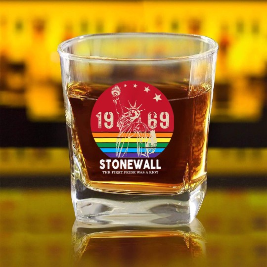The First Pride Was A Riot 1969 Stonewall LGBTQ Square Whiskey Glasses