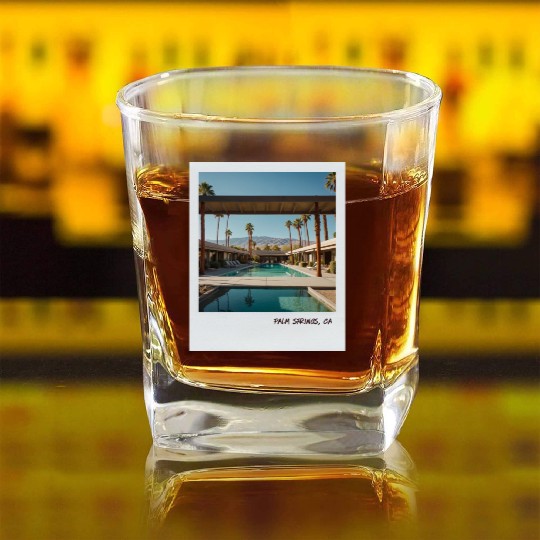 Mono Enterprises "Travels" Palm Springs #4 Square Whiskey Glasses