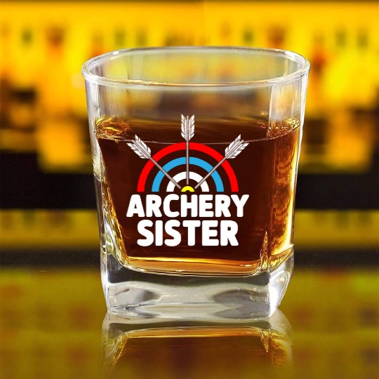 Archery Sister Archer Bow And Arrow Sis Square Whiskey Glasses