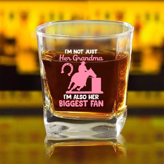 Barrel Racer Barrel Racing Rodeo Horse Grandma Big Square Whiskey Glasses