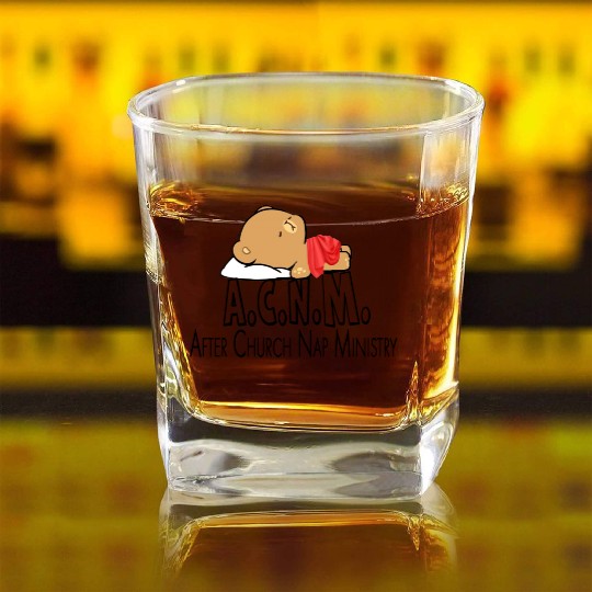 After Church Nap Ministry Square Whiskey Glasses
