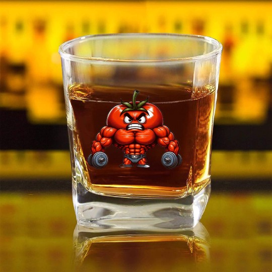 Muscle Tomato Square Whiskey Glasses