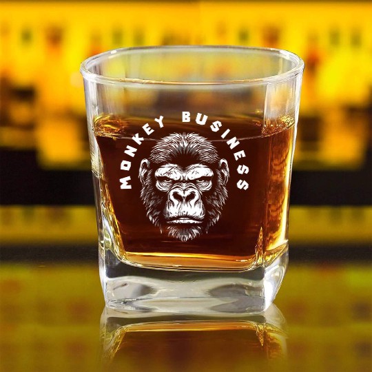 Monkey Business Gorilla Square Whiskey Glasses