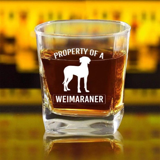 Weimaraner Dog Owner Humor Funny Weimaraner Lover Square Whiskey Glasses