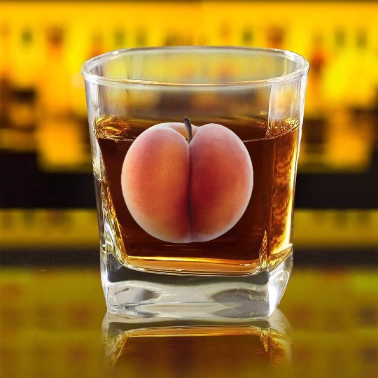 Peach Realistic Square Whiskey Glasses