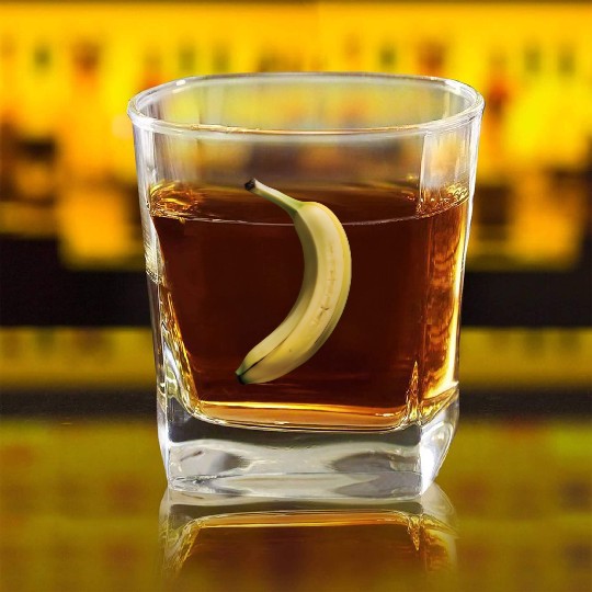 Banana Realistic Square Whiskey Glasses