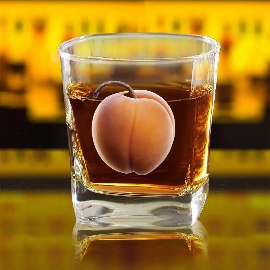Apricot Realistic Square Whiskey Glasses