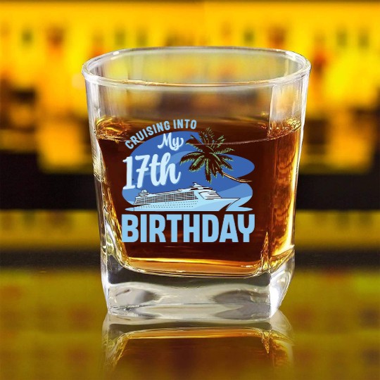 Cruise Boat Trip Vacation Cruising Into My 17th Square Whiskey Glasses