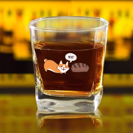 Cute loaf of bread Square Whiskey Glasses