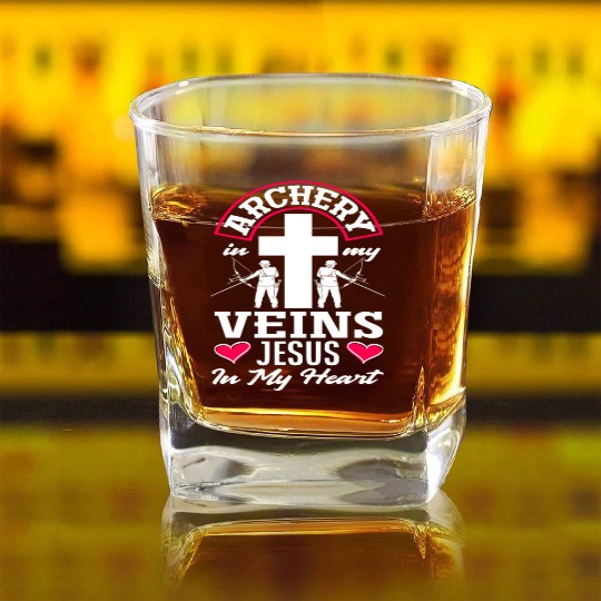 Jesus Bow Christian Archery Square Whiskey Glasses