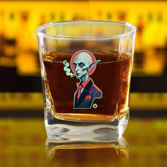 NOSFERATU WEED Square Whiskey Glasses