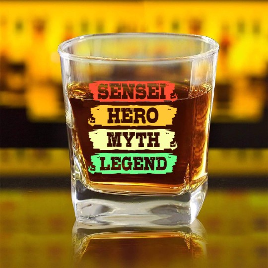 Japanese Martial Arts Judo Sensei Hero Myth Legend Square Whiskey Glasses
