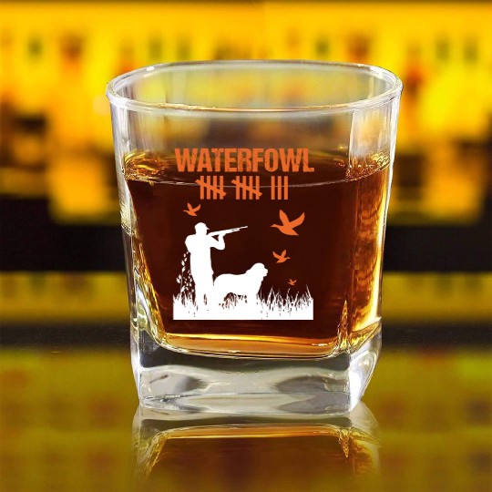 Funny Waterfowl Hunting Score Card Duck Hunting Square Whiskey Glasses