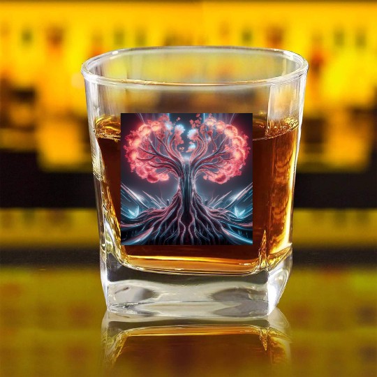 Biomechanical Blossom Square Whiskey Glasses