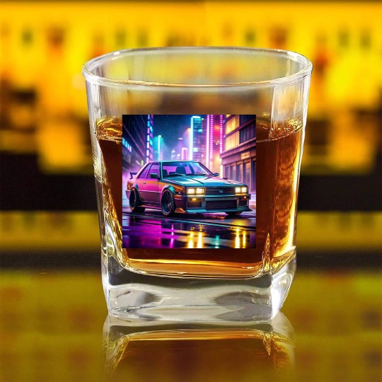 gta 5 drift car cyberpunk Square Whiskey Glasses