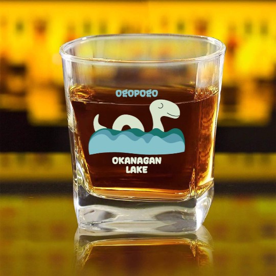 Ogopogo Okanagan Lake Monster Cryptid Square Whiskey Glasses