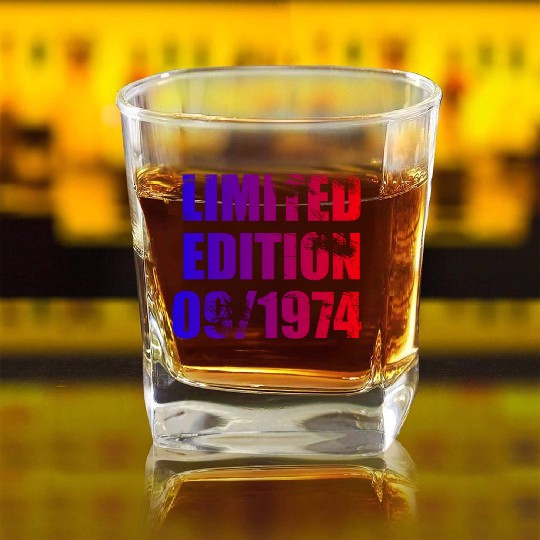 50th birthday Limited Edition 09/1974 Square Whiskey Glasses