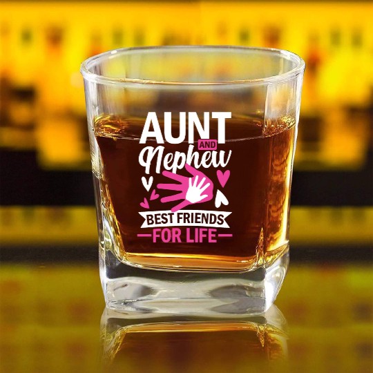 aunt and nephew best friends for life Square Whiskey Glasses
