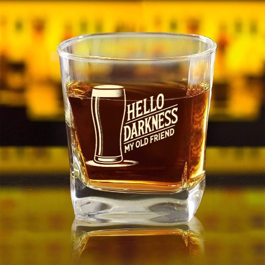 Stout Beer Dark Friend Square Whiskey Glasses