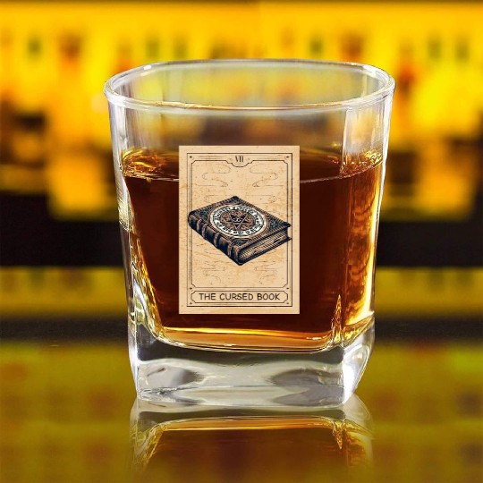 Magic - Black Magic - Magic Book Black Magic Book Square Whiskey Glasses