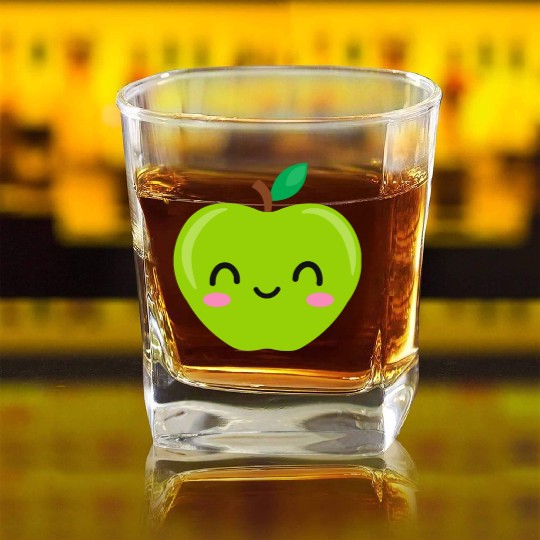 back to school APPLE Square Whiskey Glasses