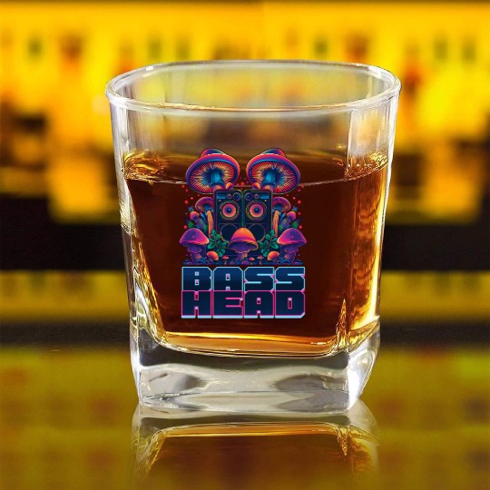 EDM Festival Bass Head Square Whiskey Glasses
