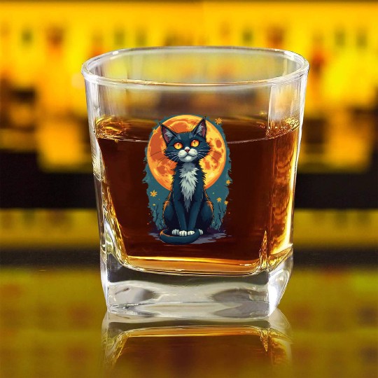 Childless cat lady Square Whiskey Glasses