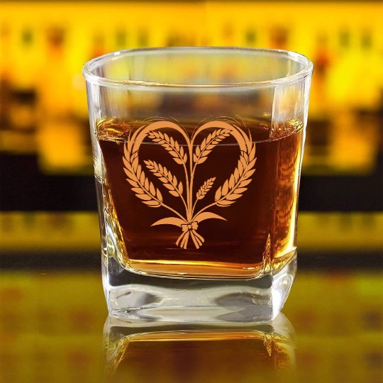Wheat Cereal Grain Food Lover Funny Design Square Whiskey Glasses