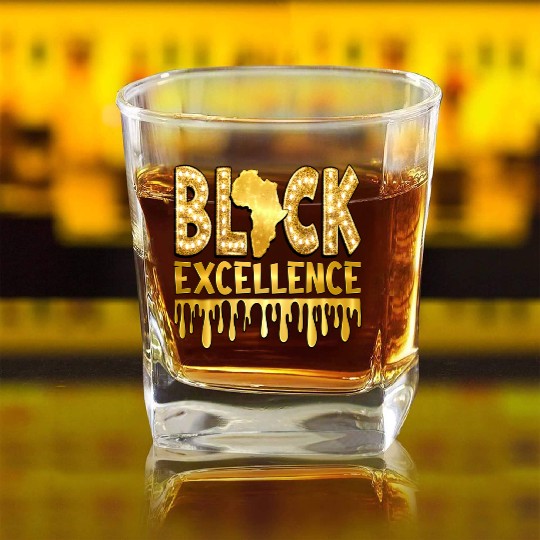 Black Excellence Square Whiskey Glasses
