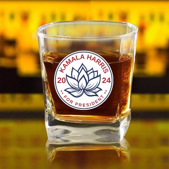 Kamala Harris For President Kamala Lotus Square Whiskey Glasses