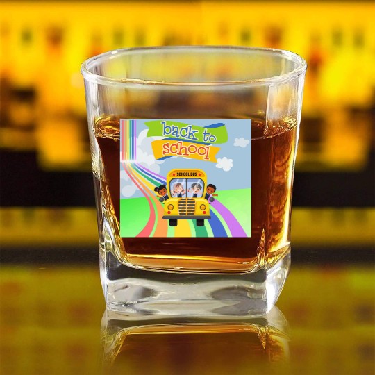 kides back to school Square Whiskey Glasses 2024