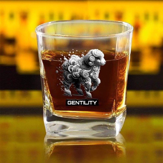 Gentle Lamb: Embrace Gentility Square Whiskey Glasses
