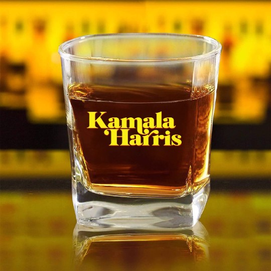 Kamala Harris Jackie Brown style Square Whiskey Glasses