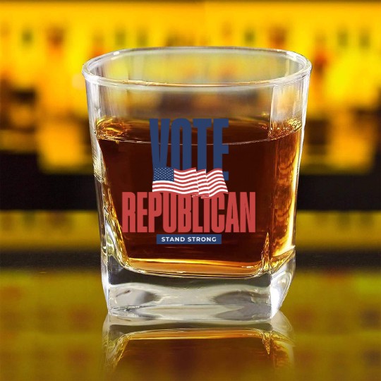 Vote Republican Election 2024 Square Whiskey Glasses design