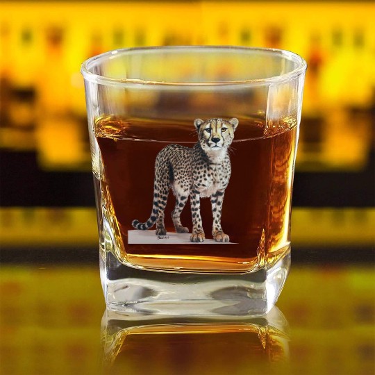 Cheetah Square Whiskey Glasses