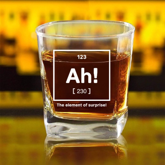 The Element of Surprise - Clever Chemistry Design Square Whiskey Glasses