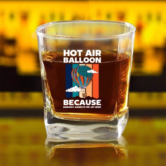 Balloon Aviation Fun Hobby Square Whiskey Glasses