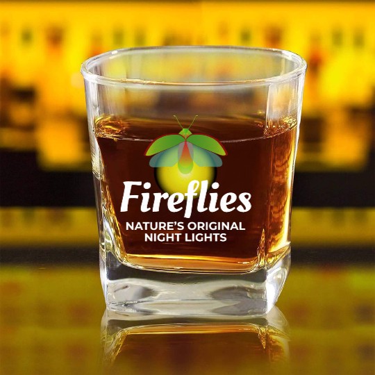 Fireflies Firefly Lightning Bug Insect Collector Square Whiskey Glasses