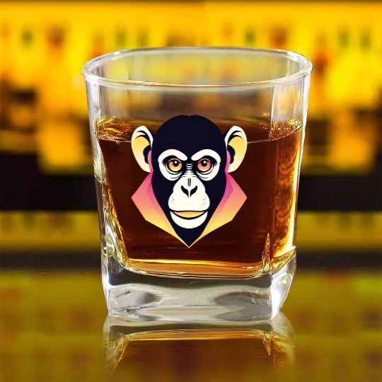 Ape Power Portrait Square Whiskey Glasses
