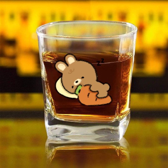 Bunny and Carrot Square Whiskey Glasses
