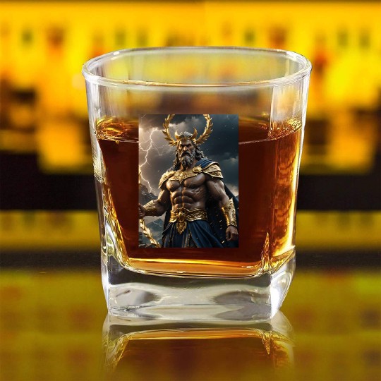 Zeus Jupiter Roman Greek God Square Whiskey Glasses